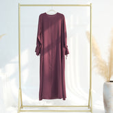 Solid Nida Ruffle Sleeve Zippper Abaya - Aurohaya